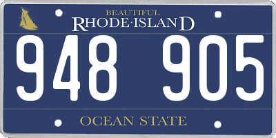 RI license plate 948905
