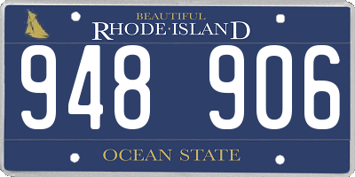 RI license plate 948906