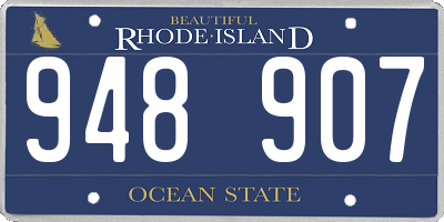 RI license plate 948907