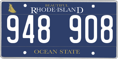 RI license plate 948908