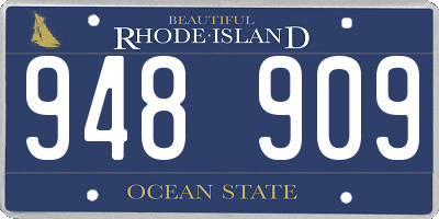 RI license plate 948909