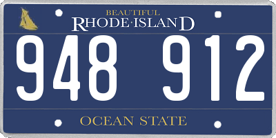 RI license plate 948912