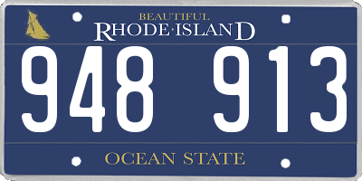 RI license plate 948913