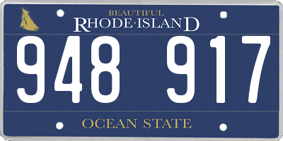 RI license plate 948917