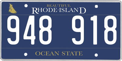 RI license plate 948918