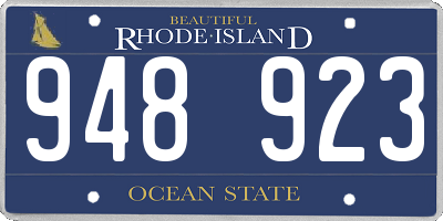 RI license plate 948923