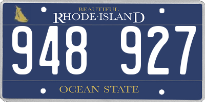 RI license plate 948927