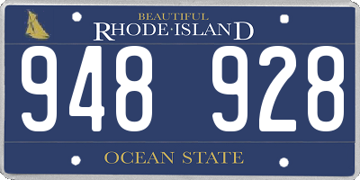 RI license plate 948928