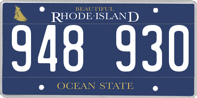 RI license plate 948930