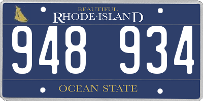 RI license plate 948934