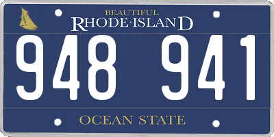 RI license plate 948941