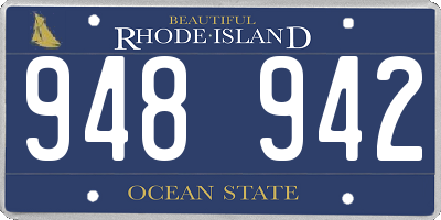 RI license plate 948942