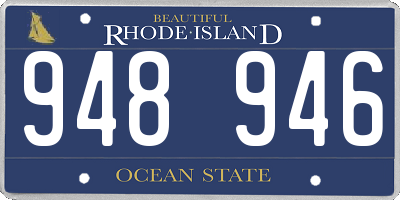 RI license plate 948946