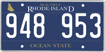 RI license plate 948953