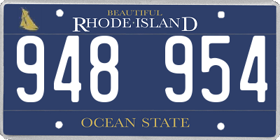 RI license plate 948954