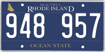 RI license plate 948957