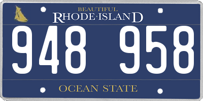 RI license plate 948958