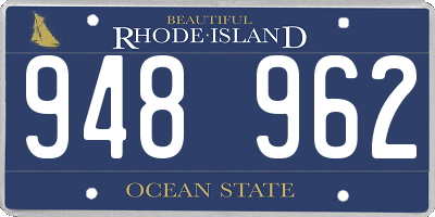 RI license plate 948962
