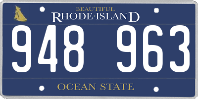 RI license plate 948963