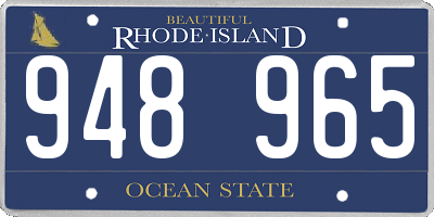 RI license plate 948965