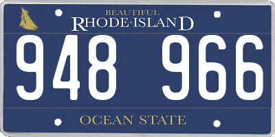 RI license plate 948966