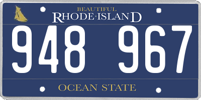 RI license plate 948967