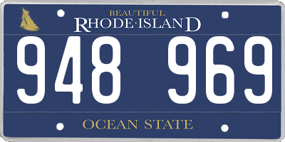 RI license plate 948969