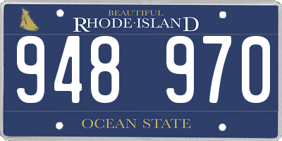 RI license plate 948970