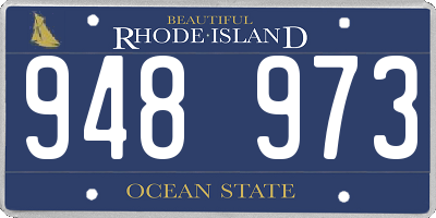 RI license plate 948973