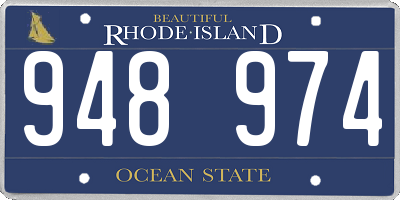 RI license plate 948974