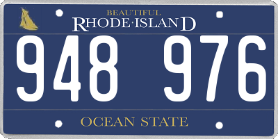 RI license plate 948976