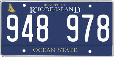 RI license plate 948978