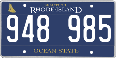RI license plate 948985