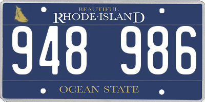 RI license plate 948986