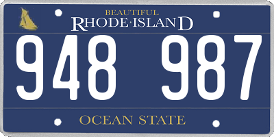 RI license plate 948987