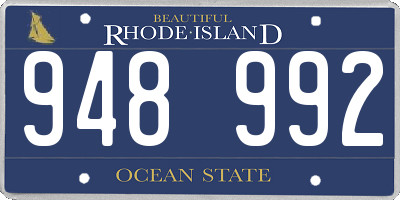 RI license plate 948992