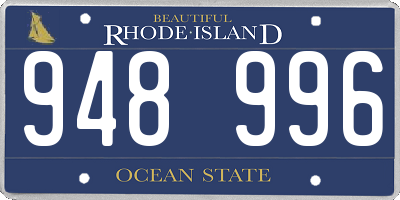 RI license plate 948996