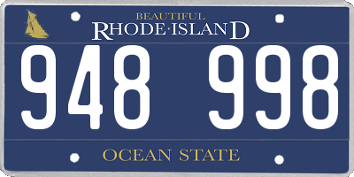 RI license plate 948998