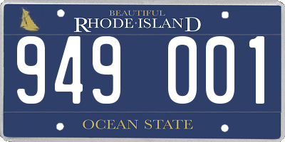 RI license plate 949001