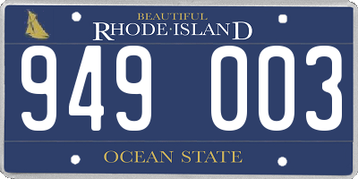 RI license plate 949003