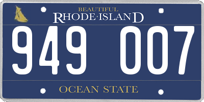 RI license plate 949007