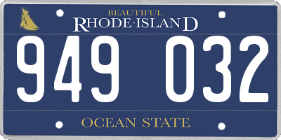 RI license plate 949032