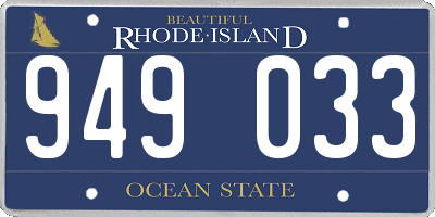 RI license plate 949033