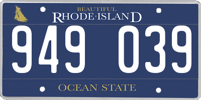 RI license plate 949039