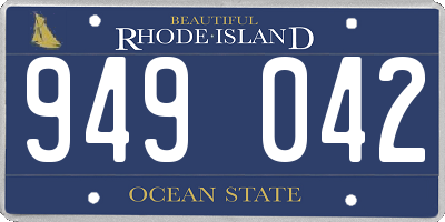 RI license plate 949042