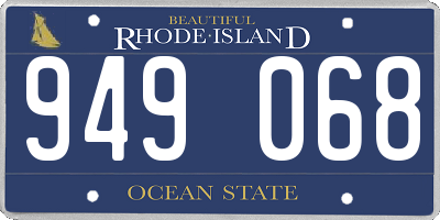 RI license plate 949068
