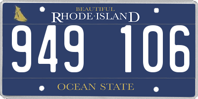 RI license plate 949106