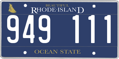 RI license plate 949111