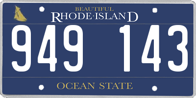 RI license plate 949143