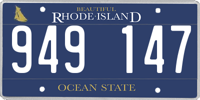 RI license plate 949147